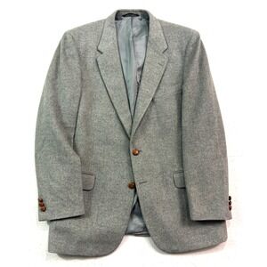 VTG 90s Gray Camel Hair 44L Blazer Jacket Sport Suit Coat Wool Mens Heavyweight